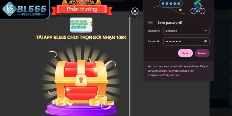 Lưu thông tin đăng nhập BL555 một cách an toàn